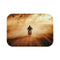 Post Apocalyptic Biker on a Dusty Road (Edition II) — 61×43 Memory Foam Bath Mat — Top-Down Velvet Microfibre Artwork View