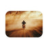 Post Apocalyptic Biker on a Dusty Road (Edition II) — 61×43 Memory Foam Bath Mat — Top-Down Velvet Microfibre Artwork View