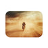 Post Apocalyptic Biker on a Dusty Road (Edition III) — 61×43 Memory Foam Bath Mat — Top-Down Velvet Microfibre Artwork View