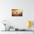 Post Apocalyptic Biker on a Dusty Road — 24×16 Canvas Wall Art — Living Room Wall Lifestyle View
