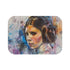 Princess Leia Watercolor — Non-Slip Bath Mat — Top-Down Velvet Microfibre Artwork View