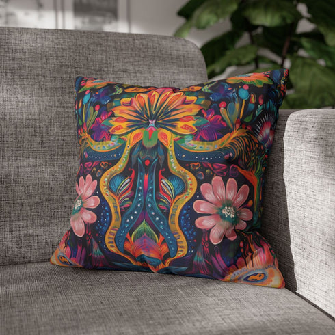 Psychedelic Ayahuasca Pattern — 40×40 Cushion Cover — Sofa & Armchair Living Room Lifestyle View