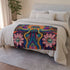 Psychedelic Ayahuasca Pattern — Plush Fleece Throw Blanket — Draped Over Sofa & Bed Lifestyle View