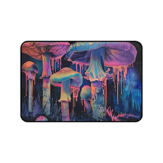 Psychedelic Mushroom Wonderland Desk Mat