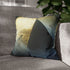 Pyramid Floating in Thunder Vortex — 40×40 Cushion Cover — Sofa & Living Room Lifestyle View