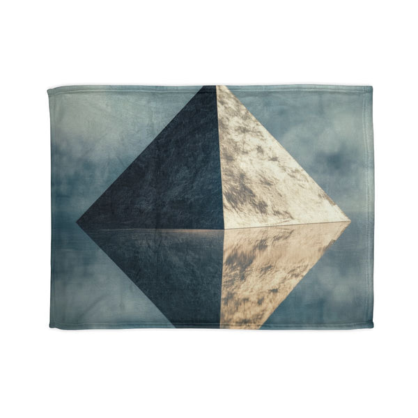 Pyramid Reflecting a Mirror Dimension (Edition III) — Plush Fleece Throw Blanket — Full Spread Plush Fleece Artwork View