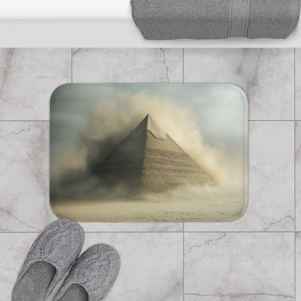 Pyramid Turning into Sand (Edition II) — Memory Foam Bath Mat — Modern Bathroom Floor Lifestyle View
