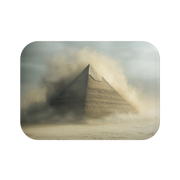 Pyramid Turning into Sand (Edition II) — Memory Foam Bath Mat — Top-Down Memory Foam Bath Mat View