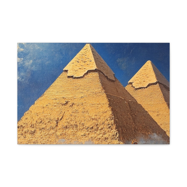 Pyramids of Giza Egypt Painting (Edition V) — 24×16 Canvas Wall Art — Front Gallery-Wrapped Canvas View