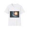 Quantum Fox Behind Waterfall Portal Graphic Unisex Softstyle T-Shirt - Front View
