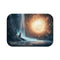 Quantum Fox Behind Waterfall Portal — Memory Foam Bath Mat — Top-Down Memory Foam Bath Mat View