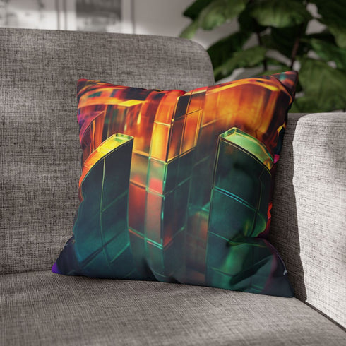 Quantum Maze Reflecting All Realities — Double-Sided Cushion Cover — Sofa & Armchair Living Room Lifestyle View