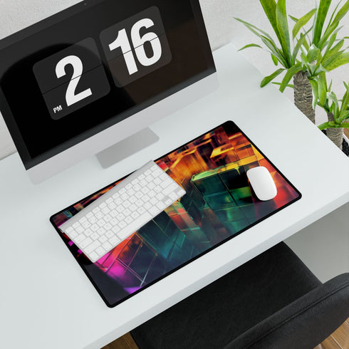 Quantum Maze Reflecting All Realities — XXL Gaming Desk Mat — Gaming & Workspace Desk Setup View