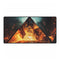 Quantum Portal in Mirrored Pyramid — XL & XXL Desk Mat — Full Top-Down Artwork View