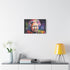Queen Elizabeth II Neon Pop Art Watercolor — Stretched Canvas Wall Art — Living Room Wall Lifestyle View