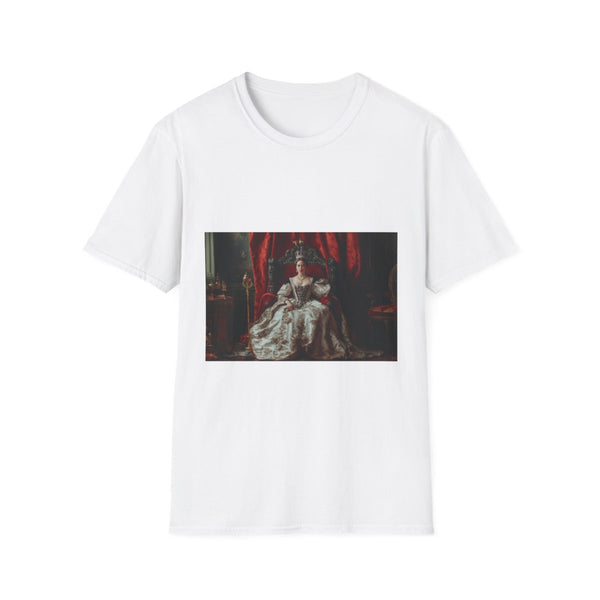 Queen Victoria on Royal Golden Throne — Graphic Cotton T-Shirt — Front Graphic Print View