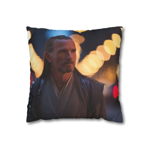 Qui Gon Jinn Walking — Double-Sided Cushion Cover — Front Double-Sided Cushion View