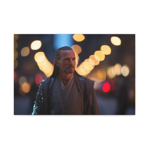 Qui Gon Jinn Walking — 24×16 Canvas Wall Art — Front Gallery-Wrapped Canvas View