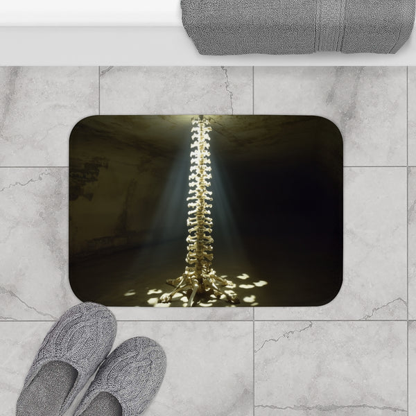 Radio Tower Made of Bones and Light — Memory Foam Bath Mat — Modern Bathroom Floor Lifestyle View