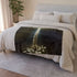 Radio Tower Made of Bones — Plush Fleece Throw Blanket — Draped Over Sofa & Bed Lifestyle View