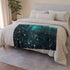 Rain Made of Binary Code — Plush Fleece Throw Blanket — Draped Over Sofa & Bed Lifestyle View