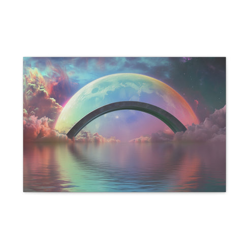 Rainbow Bridge Between Two Planets — Canvas Wall Art — Front Gallery-Wrapped Canvas View