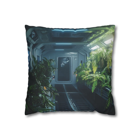 Rainforest Growing on Space Station — Double-Sided Cushion Cover — Front Double-Sided Cushion View