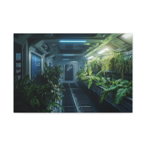 Rainforest Growing on Space Station — Canvas Wall Art — Front Gallery-Wrapped Canvas View