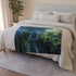 Rainforest Growing on Space Station — Plush Fleece Throw Blanket — Drape over Sofa & Bed Lifestyle View