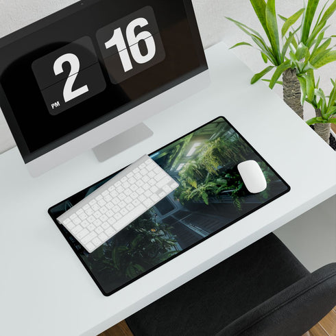 Rainforest Growing on Space Station — XXL Gaming Desk Mat — Gaming & Workspace Desk Setup View