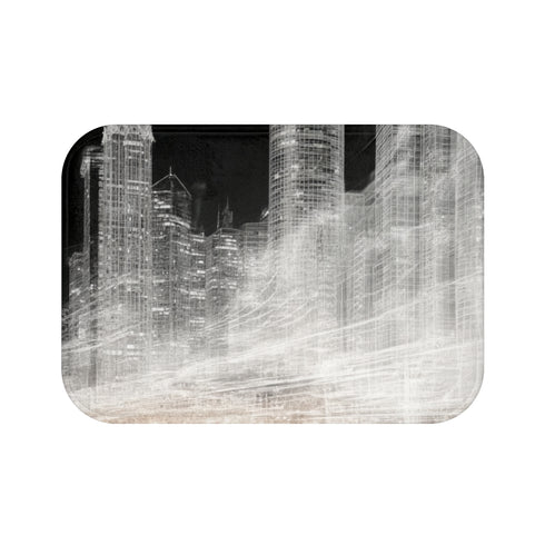 Ray City Road in Black Luxury Memory Foam Bath Mat - Top View