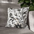 Monochrome Geometric Line Art Pattern — Faux Suede Cushion Cover — Sofa & Living Room Lifestyle View