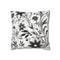 Monochrome Geometric Line Art Pattern — Faux Suede Cushion Cover — Front 40×40 cm Square Cushion View