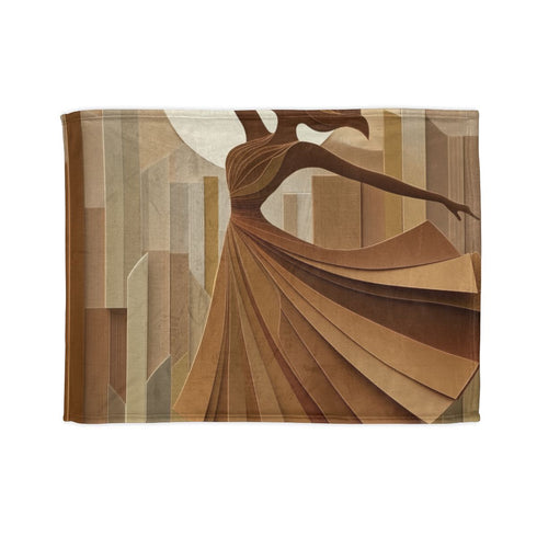 Lush Green Earth & Botanical Harmony — Plush Fleece Throw Blanket — Full Flat Artwork View