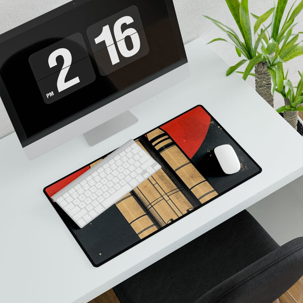 Retro Propaganda Poster for Space Travel in a Japane — XXL Gaming Desk Mat — Gaming & Workspace Desk Setup View