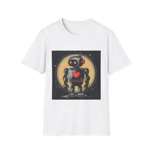 Retro Robot — Graphic Cotton T-Shirt — Front Graphic Print View
