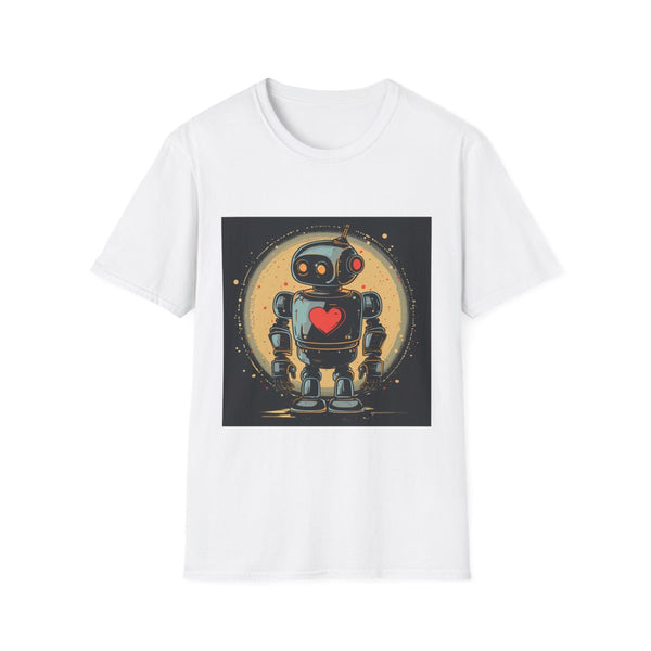 Retro Robot — Graphic Cotton T-Shirt — Front Graphic Print View
