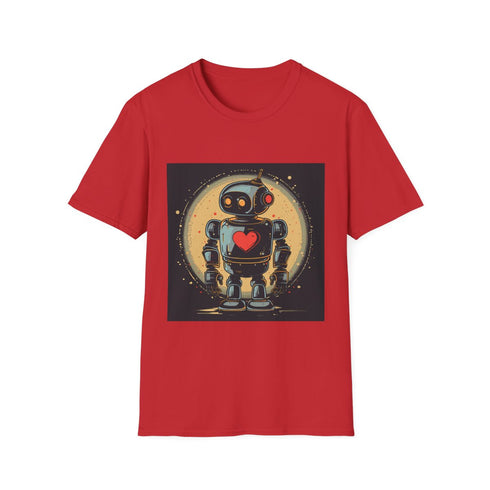 Retro Robot — Graphic Cotton T-Shirt — 100% Ring-Spun Cotton Fabric & Print Detail