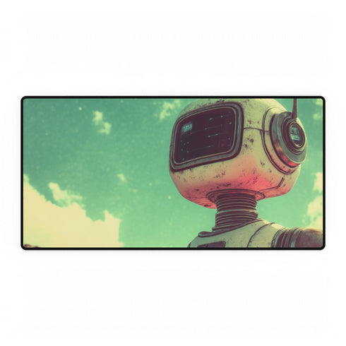 Retro Robot in Vintage Sci Fi — XXL Gaming Desk Mat — Full Top-Down Artwork View