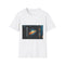 80s Synthwave VHS Sunset Grid — Graphic Cotton T-Shirt — Front Graphic Print View