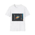 80s Synthwave VHS Sunset Grid — Graphic Cotton T-Shirt — Front Graphic Print View