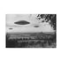 Retro UFO Invasion over Countryside — 24×16 Canvas Wall Art — Front Gallery-Wrapped Canvas View