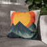 Retro Wave Mountains with Glowing Sun — 40×40 Cushion Cover — Sofa & Living Room Lifestyle View