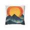 Retro Wave Mountains with Glowing Sun — 40×40 Cushion Cover — Front 40×40 cm Square Cushion View