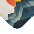 Retro Wave Mountains with Glowing Sun — 61×43 Memory Foam Bath Mat — Cushioned Memory Foam & Microfibre Close-Up
