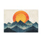 Retro Wave Mountains with Glowing Sun — 24×16 Canvas Wall Art — Front Gallery-Wrapped Canvas View