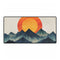 Retro Wave Mountains with Glowing Sun — XXL Gaming Desk Mat — Full Top-Down Artwork View