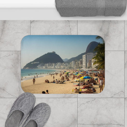 Rio Beach — Non-Slip Bath Mat — Bathroom Floor Lifestyle View