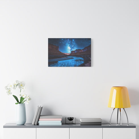 River Made of Stars Through Desert — Stretched Canvas Wall Art — Living Room Wall Lifestyle View