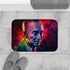 Robert Oppenheimer Watercolor Neon Colors Luxury Memory Foam Bath Mat - Bathroom Lifestyle View